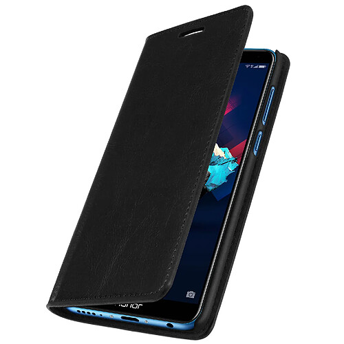 Avizar Etui Honor 7X Clapet Portefeuille Housse Coque Rigide Cuir - Fonction Stand Noir