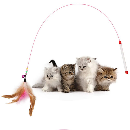 Universal Hot 10PCS Pet Cat Toys Mignon Design Fil d'acier Plume Sac à main Baguette Jouet en plastique Couleur du chat Multiproduits pour les produits pour animaux de compagnie | Jouet pour chat (couleur aléatoire)