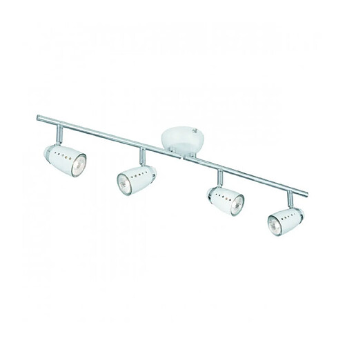 Searchlight Barre de spots Pluto Chrome, blanc 4 ampoules 16cm