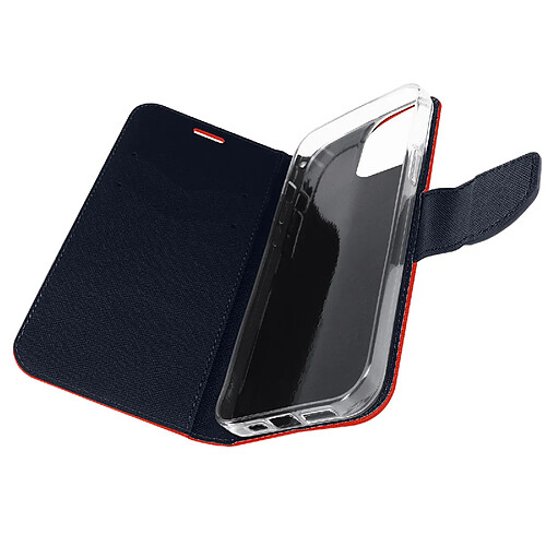 Avizar Étui pour iPhone 14 Pro Max Portefeuille Porte carte Support Vidéo rouge et bleu