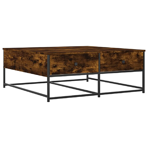 ComfortXL Table Basse Chêne Fumé 100x99x40 Cm Bois D'ingénierie