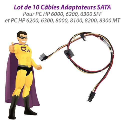 Lot x10 Câbles SATA HP 8200 8300 MT 577494-001 577798-001 611895-001 581355-001 · Occasion