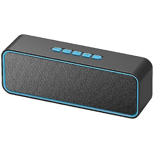 Universal Haut-parleur Bluetooth sans câble, haut-parleur Bluetooth 5.0 portable avec basse à double pilote, stéréo 3D, radio FM, fonctions mains libres (bleu)