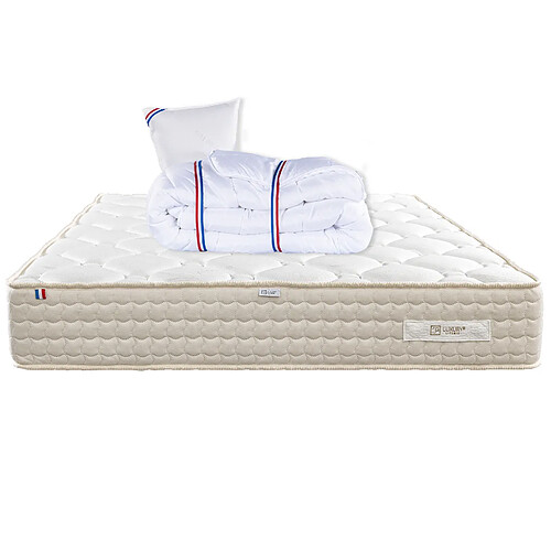 LUXURY LITERIE Matelas 90x190 cm, Sublime, 20 cm, mémoire de forme, ferme, face été/hiver + 1 oreiller + couette