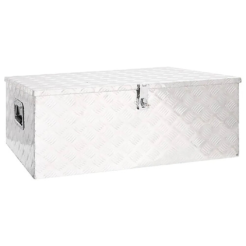 vidaXL Boîte de rangement Argenté 100x55x37 cm Aluminium