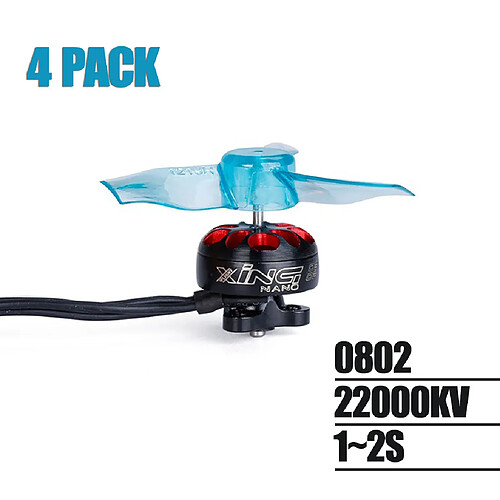 4pcs iFlight NANO 0802 22000KV 1-2s moteur Brushless Pour RC Racing FPV Drone