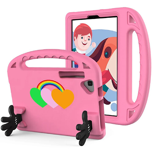 Coque en EVA motif coeur d'amour, anti-chute avec béquille en forme de paume pour votre Samsung Galaxy Tab A 10.1 (2019) SM-T510/T515 - rose