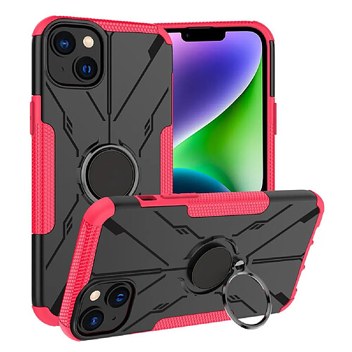 Coque en TPU antichoc, anti-chute avec béquille pour votre iPhone 14 Plus - rose