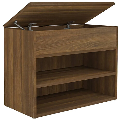 Maison Chic Banc à chaussures | Meuble de rangement à chaussures Meuble d'Entrée Chêne marron 60x30x45 cm Bois d'ingénierie -MN56086