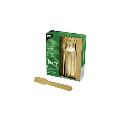 PAPSTAR Cuillère à glace en bois 'pure', longueur: 94 mm ()