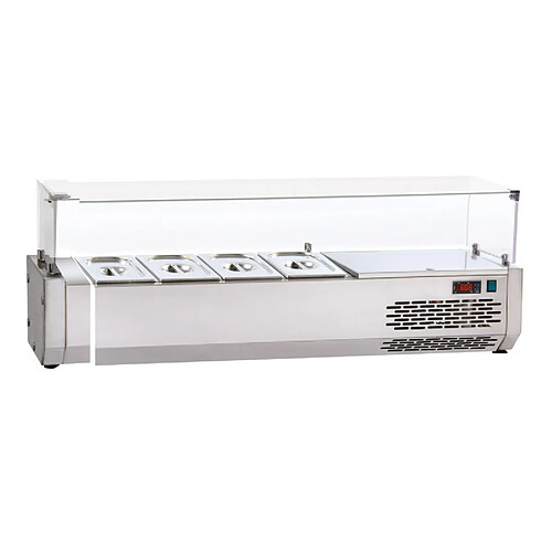 Vitrine Réfrigérée pour Table à Pizza GN 1/4 - Largeur 1200 - Sofraca