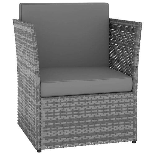 Maison Chic Chaise de jardin - Fauteuil d'extérieur avec tabouret Résine tressée Anthracite -MN32710