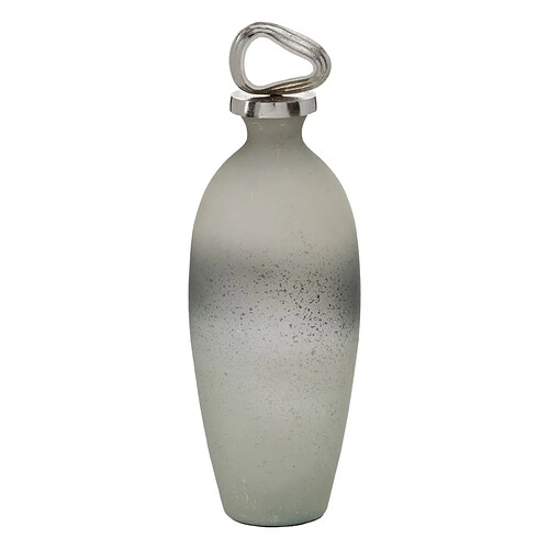 BigBuy Home Bouteille Gris Argenté Aluminium Verre 15 x 15 x 46 cm Décorative