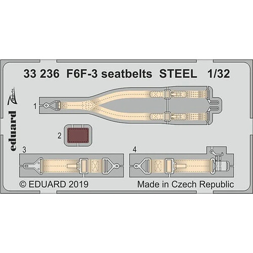 F6F-3 seatbelts STEEL for Trumpeter - 1:32e - Eduard Accessories