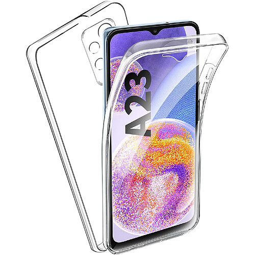 Coque 360 degrés intégrale pour Samsung Galaxy A23 5G Protection arrière PC Case et Avant en TPU Transparente - XEPTIO