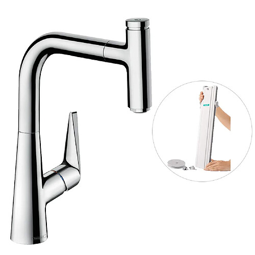 Mitigeur mono-commande Hansgrohe pour évier Hauteur confortable, argent, 73852000