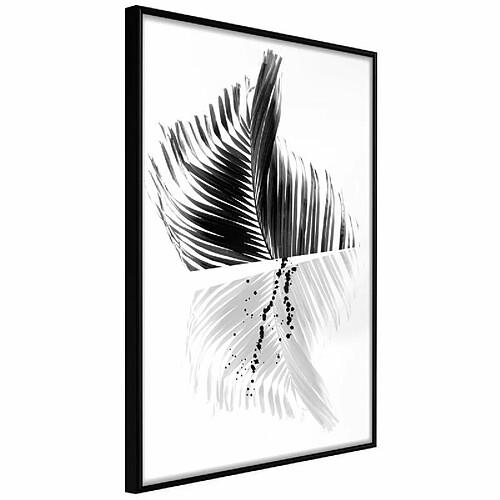 Paris Prix Affiche Murale Encadrée Abstract Feather 40 x 60 cm Noir