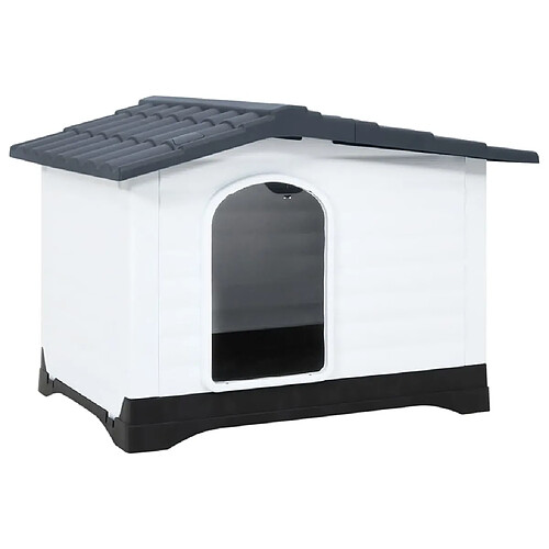 Niche pour chien,Abri Maisonnette pour chien Gris 90,5x68x66 cm Polypropylène -MN31231