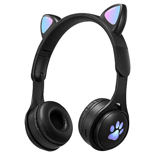 Yonis Casque Audio Bluetooth Pattes De Chat Lumineux