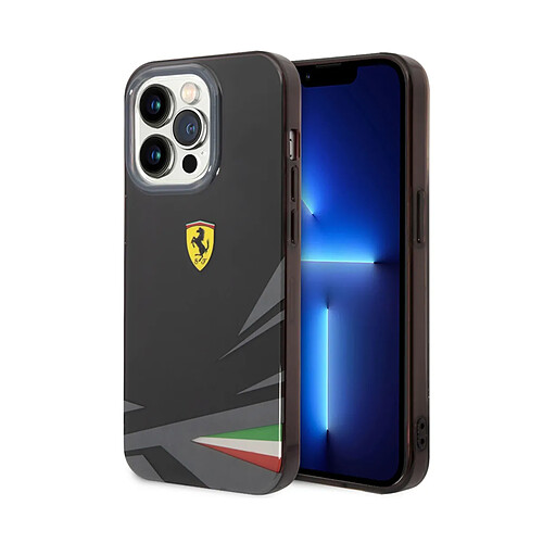 Ferrari Coque pour iPhone 14 Pro en TPU Antichocs modèle Italia Noir