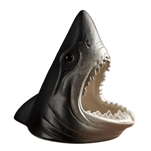 Universal Cendrier en céramique, sculpture de requin, décoration de bureau, boîte de rangement multifonctionnelle.