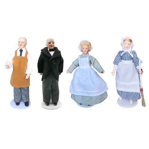 4 Pièces 1:12 Maison De Poupée Miniature En Porcelaine Poupée Modèle Petite Belle Fille Garçon