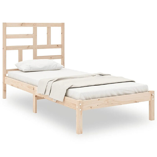 Maison Chic Lit Moderne Chambre - Cadre/structure de lit pour adulte bois massif 90x190 cm simple -MN73234