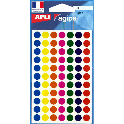 Gommettes transparentes Rond Ø 8 mm x 385 - Apli Agipa