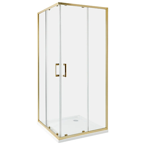 Beliani Cabine de douche TELA 80 x 80 x 185 cm Doré