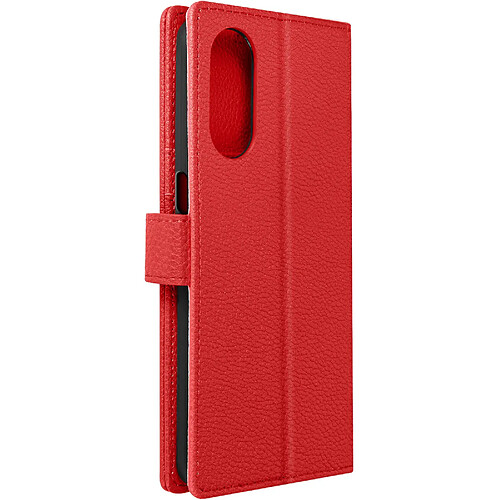 Avizar Housse pour Oppo A78 support vidéo portefeuille simili cuir rouge