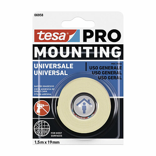 Ruban adhésif TESA Mounting Pro Double face 19 mm x 5 m