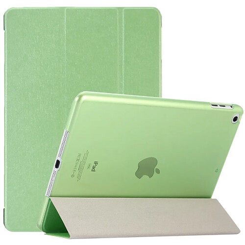 Wewoo Smart Cover vert pour iPad 9.7 pouces 2017 et Air Silk Texture horizontale Flip étui en cuir avec trois pliage titulaire