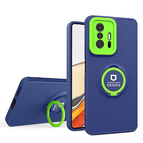 Coque en TPU antichoc avec béquille bleu vert pour votre Xiaomi 11T/11T Pro