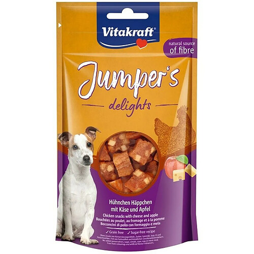 Snack pour chiens Vitakraft Jumper s Delights Chicken with cheese and apple Poulet 80 g