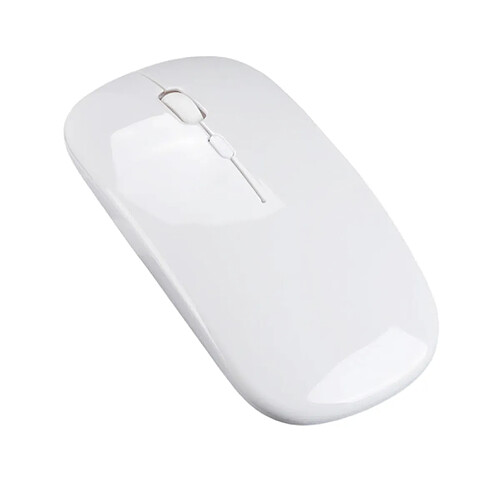 Ordinateur Portable de Bureau Optique Rechargeable de Souris Sans Fil LED Silencieuse Blanc