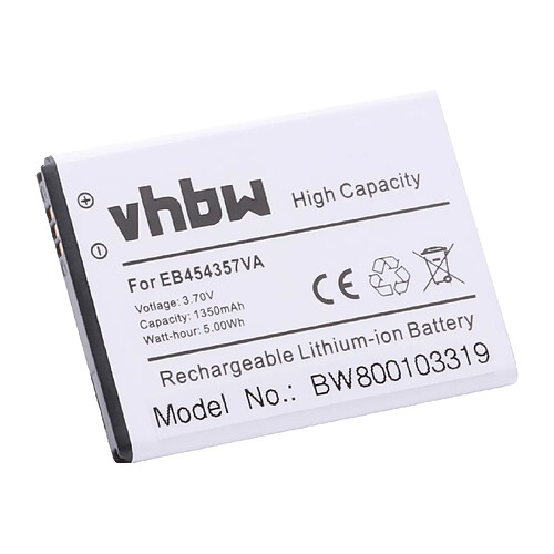 Vhbw Batterie LI-ION 1300mAh pour SAMSUNG Galaxy Y, GT-S5360, GT-S5380, GT-S5380D, GT-S5368, Galaxy Y Duos, Wave Y etc. remplace EB454357VU, EB454357VA