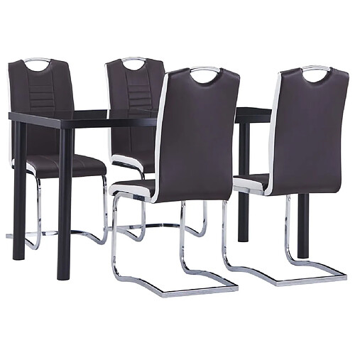 vidaXL Ensemble de salle à manger 5 pcs Similicuir Marron