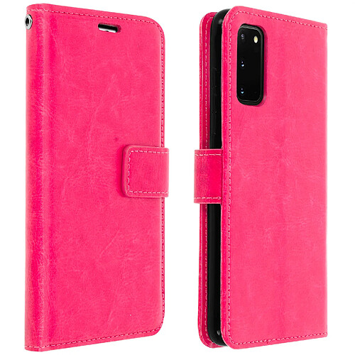 Avizar Housse Samsung Galaxy S20 Étui Porte-carte Fonction Support Vidéo Vintage rose