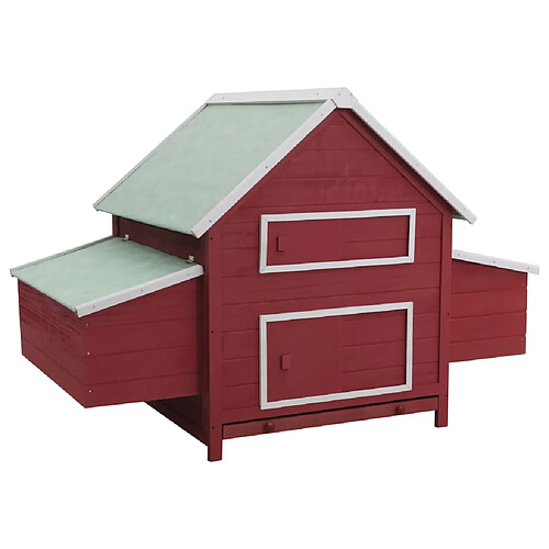 vidaXL Poulailler Rouge 157x97x110 cm Bois