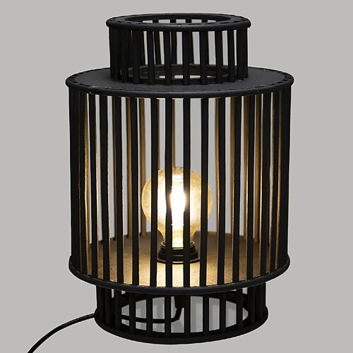 Atmosphera, Createur D'Interieur Lampe à poser en bambou Lyxia - H. 35 cm - Noir