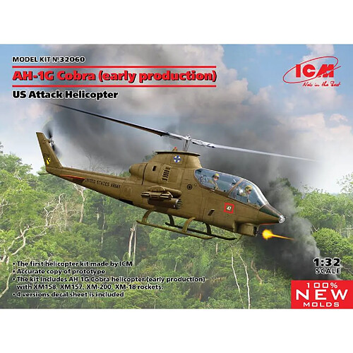 Icm Maquette Hélicoptère Ah-1g Cobra (early Production) Us Attack Helicopter