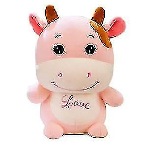 Universal 25 cm Douée de dessins animés jaunes mignons Love Cow Plux Toy Pillow