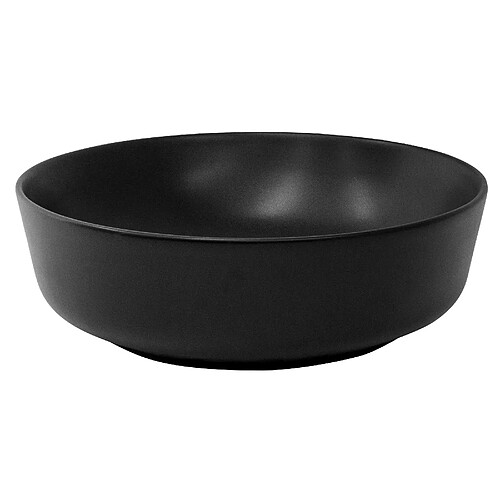 ML DESIGN MODERN LIVING Lavabo en céramique noir mat vasque à poser ovale pour salle de bain Ø415x135 mm