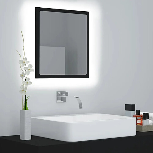 Maison Chic Miroir à LED,Miroir Lumineux LED de salle de bain Noir 40x8,5x37 cm Acrylique -MN49358