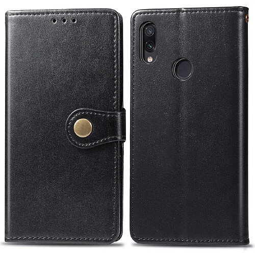 Wewoo Housse Coque Étui en cuir de protection pour téléphone portable avec boucle photocadre photo et fente carteportefeuille et support Xiaomi Redmi NOTE 7 noir