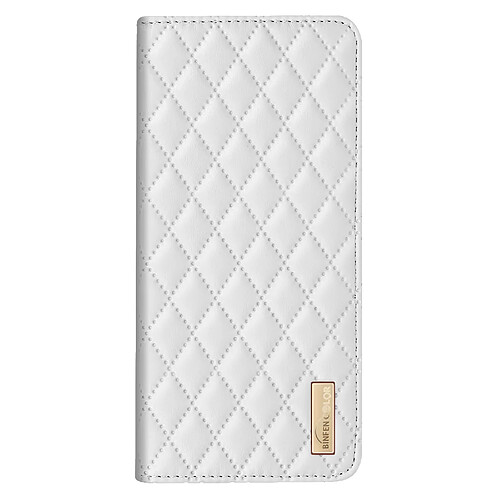 Avizar Étui pour Xiaomi Poco F6 Pro Style Matelassé Porte carte Support Blanc