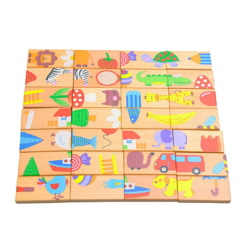 Dominos enfants Jouets En Bois Enfant Puzzles Enfants Éducatifs Preeschool Puzzles pour Enfants Enfants