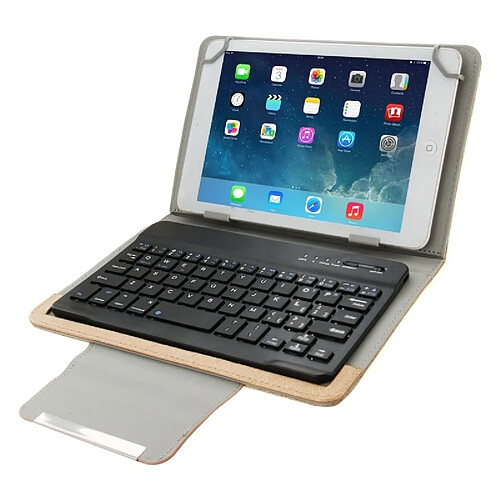 Wewoo Clavier QWERTY brun pour tablette PC de 10 pouces Housse en cuir universelle avec et support Bluetooth séparables