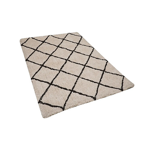 Beliani Tapis 140 x 200 cm beige et noir ADALAR