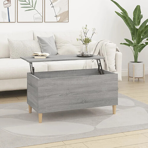 vidaXL Table basse Sonoma gris 90x44,5x45 cm Bois d'ingénierie